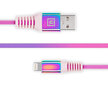 Real-El, MFI USB A – Lighting Cable Rainbow - žaibo vaivorykštė kaina ir informacija | Adapteriai, USB šakotuvai | pigu.lt