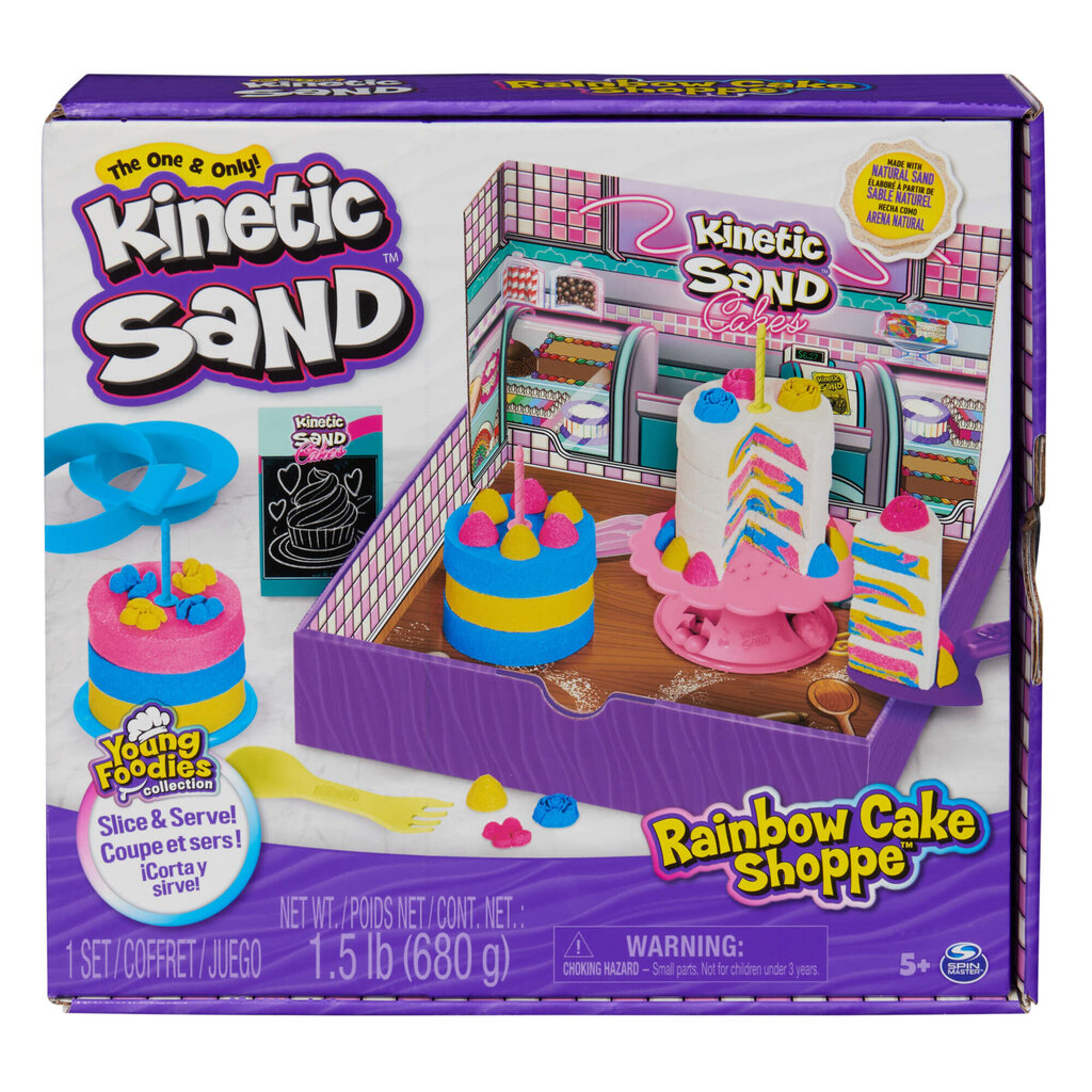 Kinetinis smėlis Kinetic Sand Rainbow Cake Shoppe kaina ir informacija | Lavinamieji žaislai | pigu.lt