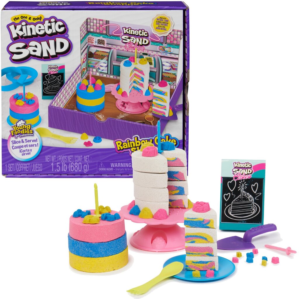 Kinetinis smėlis Kinetic Sand Rainbow Cake Shoppe kaina ir informacija | Lavinamieji žaislai | pigu.lt