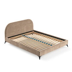 Кровать с мягкой обивкой Akila 140x200 см, тёмно-бежевый цена и информация | Кровати | pigu.lt