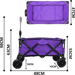 Rankinis vežimėlis violetinė, juoda, Kapler kaina ir informacija | Pirkinių krepšiai | pigu.lt