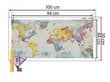 Deimantinė mozaika 5D, Pasaulio žemėlapis 100 x 50 cm цена и информация | Deimantinės mozaikos | pigu.lt