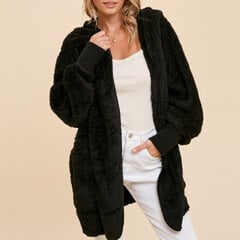 Женская флисовая куртка/кардиган, черная цена и информация | Женские кофты | pigu.lt