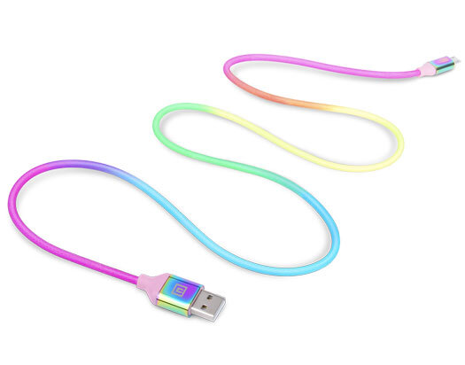 Premium USB A - Micro USB Rainbow - Real-El цена и информация | Adapteriai, USB šakotuvai | pigu.lt