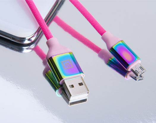 Premium USB A - Micro USB Rainbow - Real-El kaina ir informacija | Adapteriai, USB šakotuvai | pigu.lt