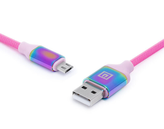 Premium USB A - Micro USB Rainbow - Real-El kaina ir informacija | Adapteriai, USB šakotuvai | pigu.lt