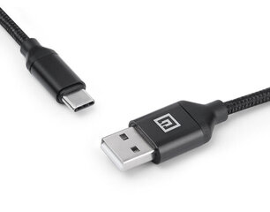 Real-El, Aukščiausios kokybės USB A – C tipo audinys kaina ir informacija | Adapteriai, USB šakotuvai | pigu.lt