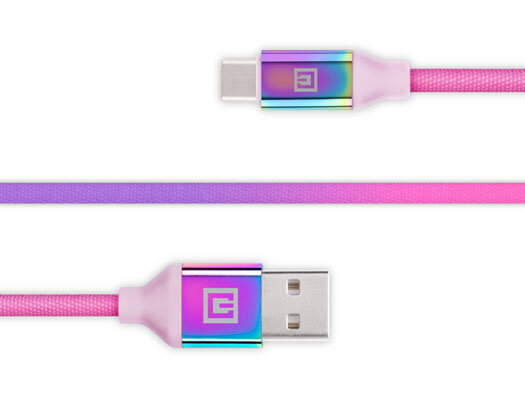 Real-El, Premium USB A - Type C Rainbow, 1m цена и информация | Adapteriai, USB šakotuvai | pigu.lt