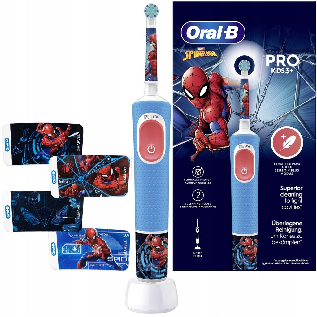 Oral-B Spiderman B08HVX3LWQ цена и информация | Elektriniai dantų šepetėliai | pigu.lt