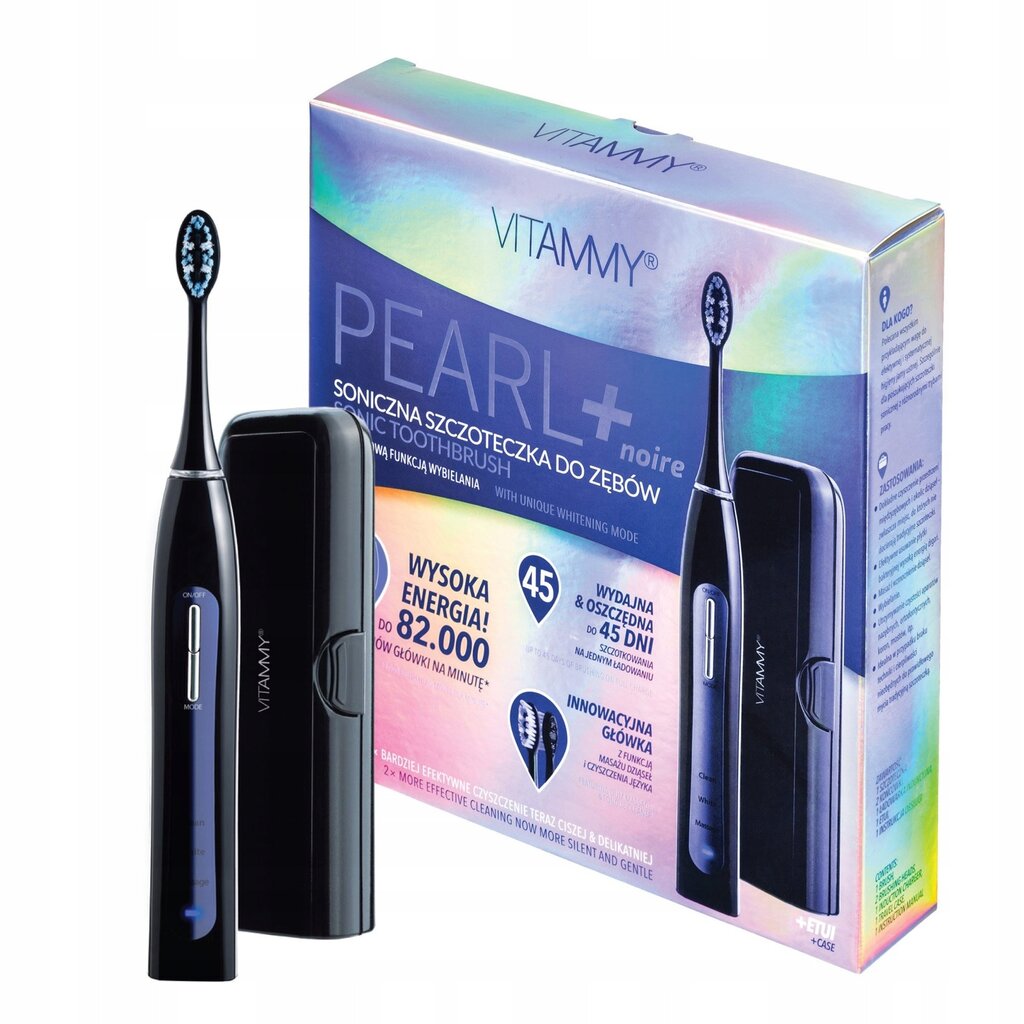 Vitammy Pearl+ Noire kaina ir informacija | Elektriniai dantų šepetėliai | pigu.lt