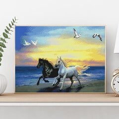 Deimantinė mozaika 5D Diamond Painting Oh Art! Arkliai ant kranto, 20x30 cm kaina ir informacija | Deimantinės mozaikos | pigu.lt