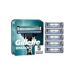 Skutimosi peiliukų galvutės Gillette Mach3, 5 vnt. kaina ir informacija | Skutimosi priemonės ir kosmetika | pigu.lt