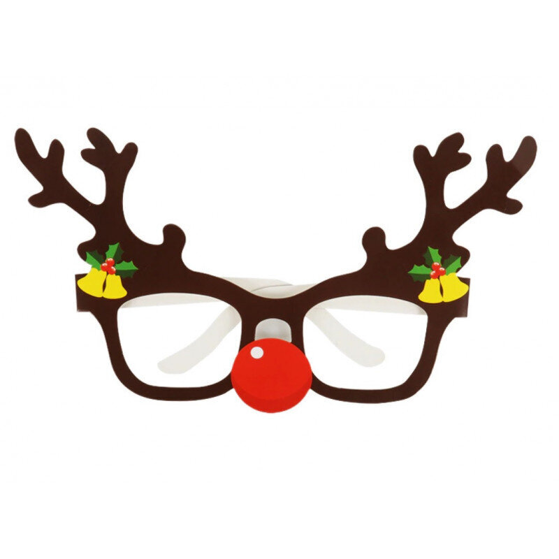 Kalėdiniai akinių rėmeliai popieriniai , 9vnt kaina ir informacija | Dekoracijos šventėms | pigu.lt