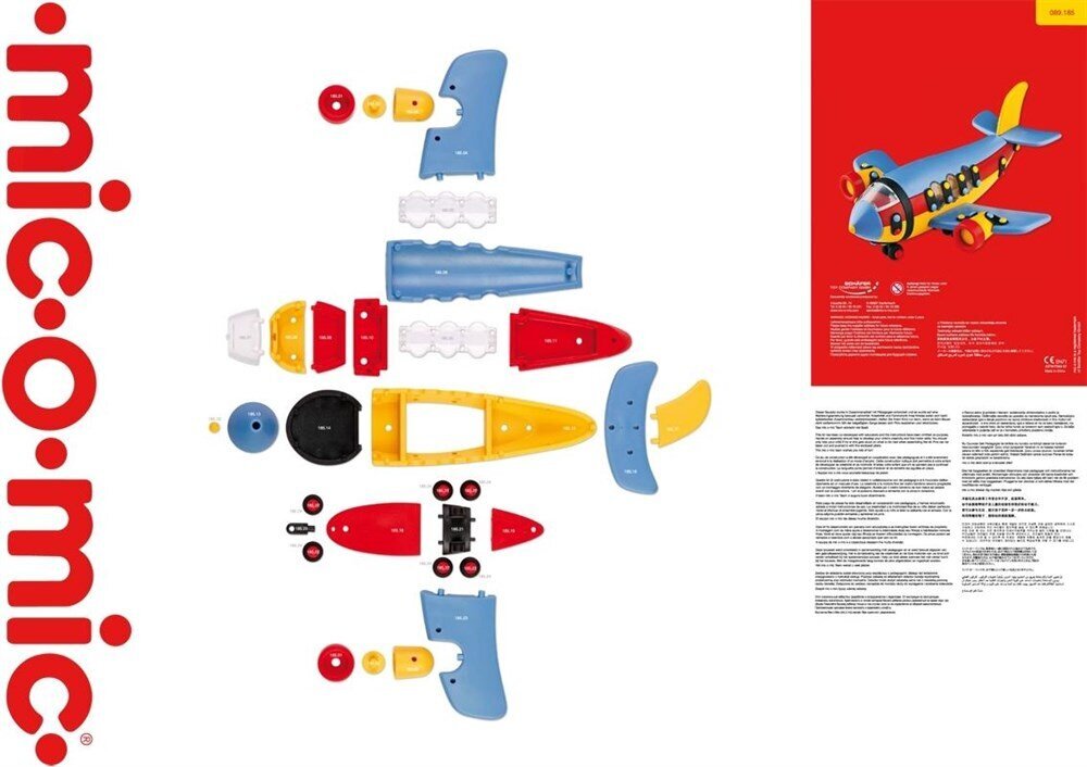 Konstruojamas lėktuvas Mic-O-Mic art.089.185 kaina ir informacija | Konstruktoriai ir kaladėlės | pigu.lt