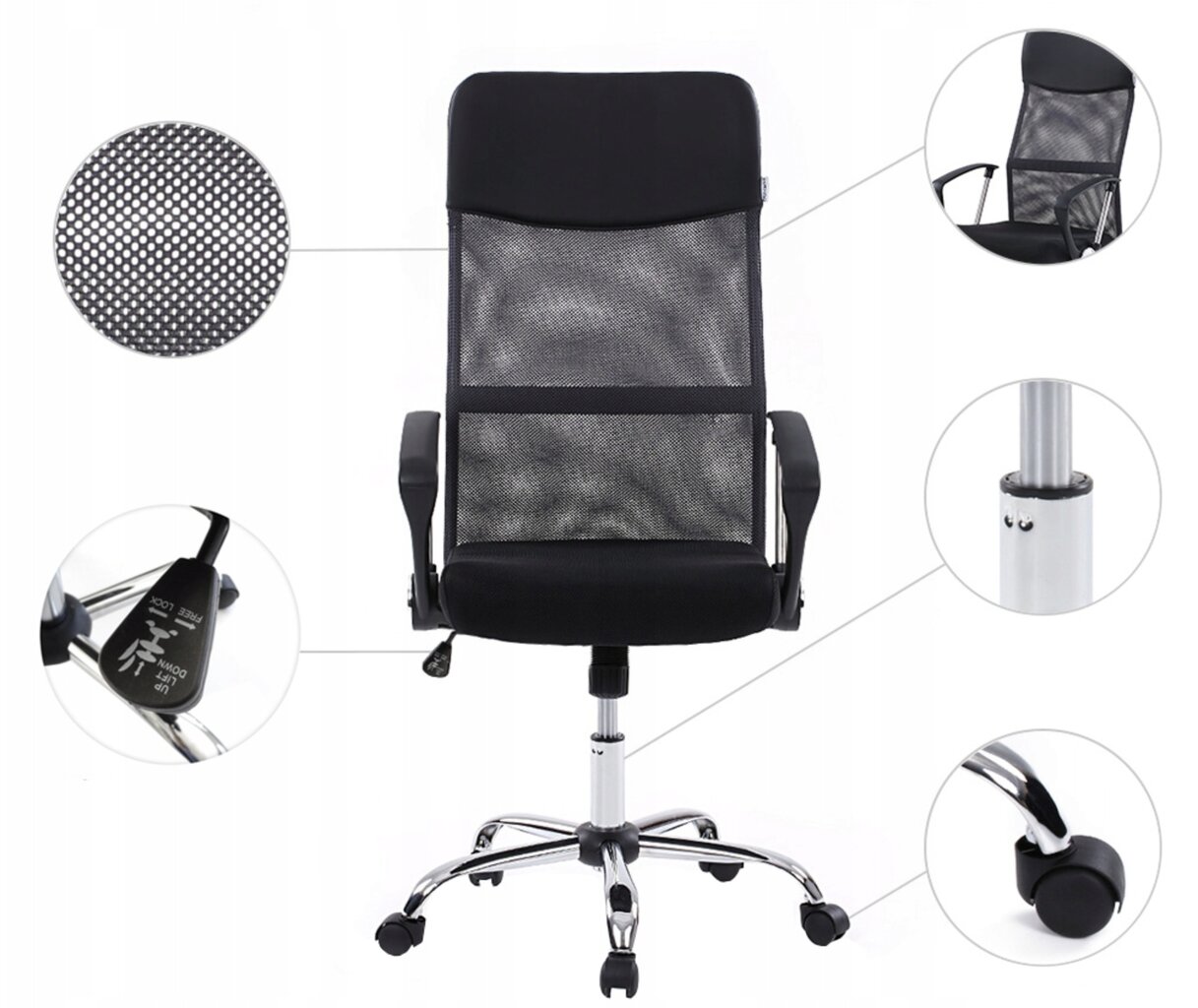 Biuro kėdė Gotel, juoda kaina ir informacija | Biuro kėdės | pigu.lt