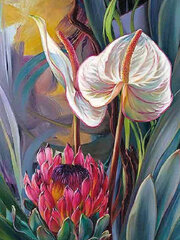 Deimantinė mozaika su rėmeliu TM Varvikas - Tropical bouquet LE154e 30x40 cm kaina ir informacija | Deimantinės mozaikos | pigu.lt