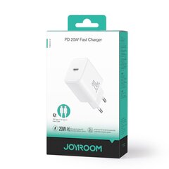 Joyroom JR-TCF06 USB-C PD 20W wall charger + USB-C cable - white цена и информация | Зарядные устройства для телефонов | pigu.lt