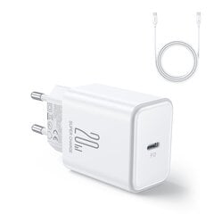 Joyroom JR-TCF06 USB-C PD 20W wall charger + USB-C cable - white цена и информация | Зарядные устройства для телефонов | pigu.lt