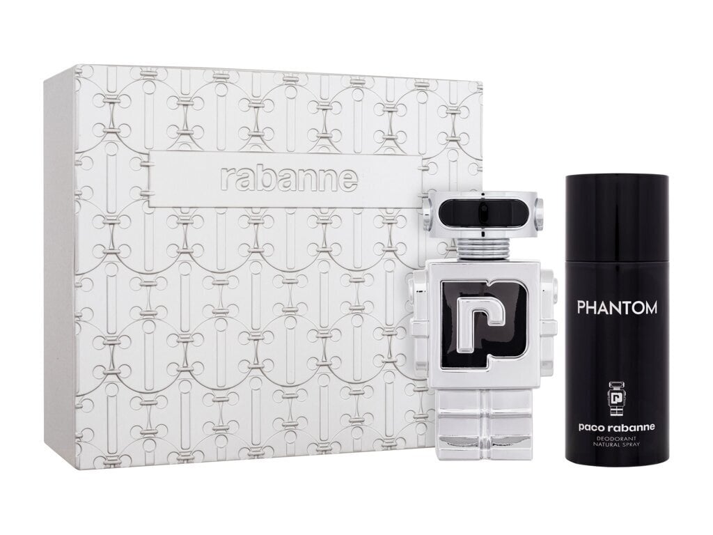 Rinkinys Paco Rabanne Phantom vyrams: Tualetinis vanduo EDT, 100 ml + dezodorantas, 150 ml цена и информация | Kvepalai vyrams | pigu.lt