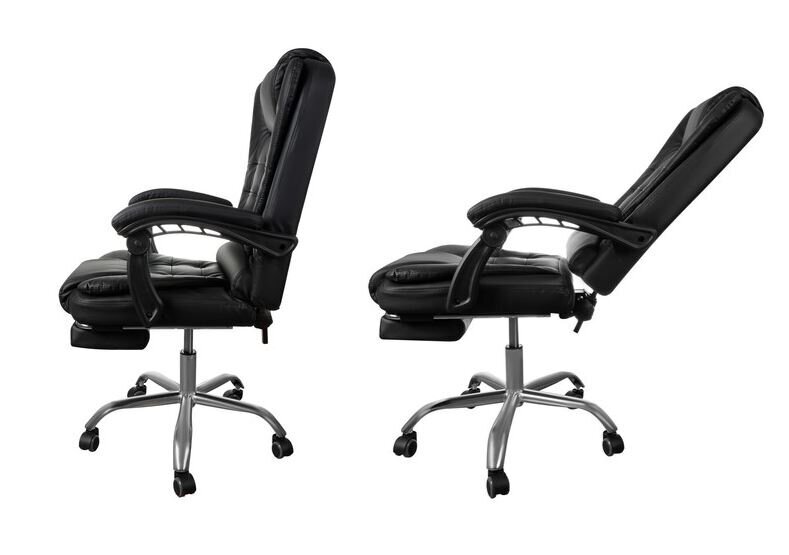 Biuro kėdė su atrama kojoms Malatec, juoda kaina ir informacija | Biuro kėdės | pigu.lt