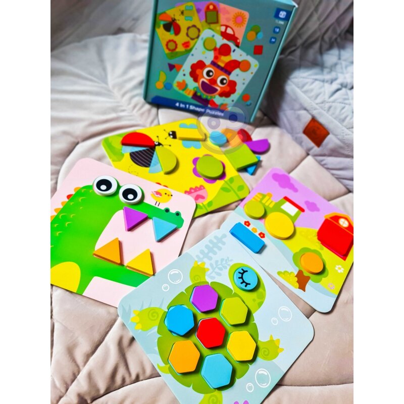 Medinis galvosūkių rinkinys 4in1, Tooky Toy kaina ir informacija | Dėlionės (puzzle) | pigu.lt