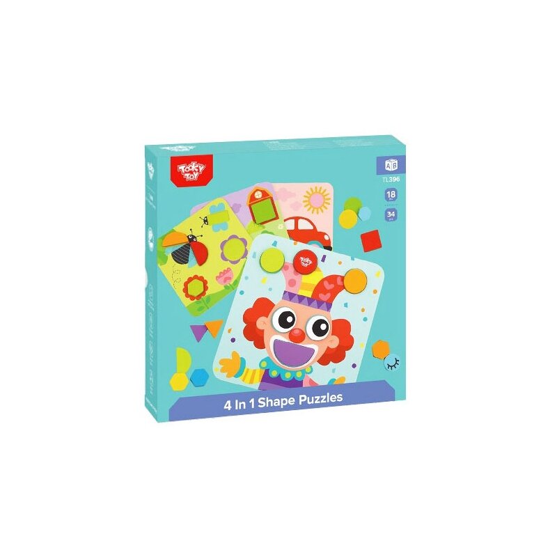 Medinis galvosūkių rinkinys 4in1, Tooky Toy kaina ir informacija | Dėlionės (puzzle) | pigu.lt