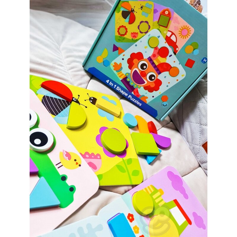 Medinis galvosūkių rinkinys 4in1, Tooky Toy kaina ir informacija | Dėlionės (puzzle) | pigu.lt