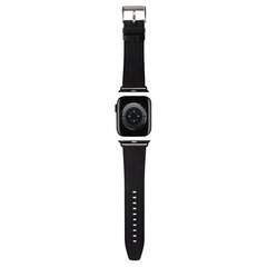 Karl Lagerfeld pasek do Apple Watch 42|44|45|49 mm KLAWLSAKLHPK STRAP SAFFIANO MONO BLACK цена и информация | Аксессуары для смарт-часов и браслетов | pigu.lt
