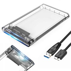 Fusion 2,5" внешний корпус для HDD SATA III | USB 3.0 прозрачный цена и информация | Адаптеры, USB-разветвители | pigu.lt