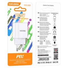 Зарядное устройство KAKUSIGA KSC-926 PD | 20 Вт | USB-C белый цена и информация | Зарядные устройства для телефонов | pigu.lt
