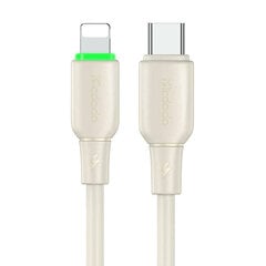 Cable USB-C do Lightning Mcdodo CA-4760 with LED light 1.2m (beige) цена и информация | Кабели для телефонов | pigu.lt