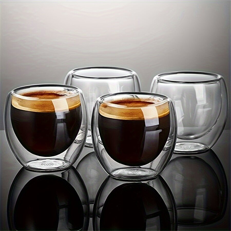 Dvigubo stiklo kavos puodeliai, 6 vnt kaina ir informacija | Taurės, puodeliai, ąsočiai | pigu.lt