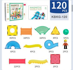 KEBO магнитный конструктор - трасса с шариками , 120 деталей цена и информация | Конструкторы и кубики | pigu.lt