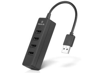 REAL-EL HQ-154 USB 2.0 ХАБ цена и информация | Адаптеры, USB-разветвители | pigu.lt