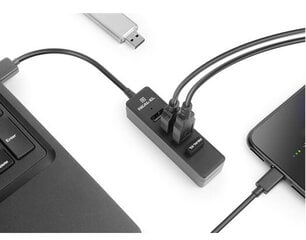 Real-El HQ-154 USB 2.0 HUB, 1.2m cable kaina ir informacija | Adapteriai, USB šakotuvai | pigu.lt