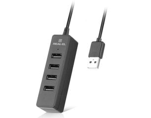 Real-El HQ-154 USB 2.0 HUB, 1.2m cable kaina ir informacija | Adapteriai, USB šakotuvai | pigu.lt