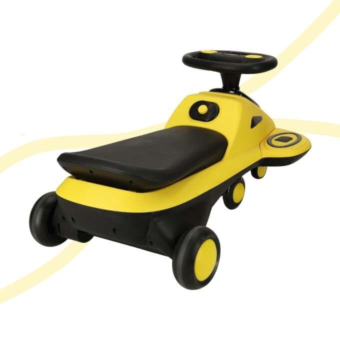 Paspiriama mašinėlė su LED ratais ir muzika, geltona/juoda цена и информация | Žaislai kūdikiams | pigu.lt