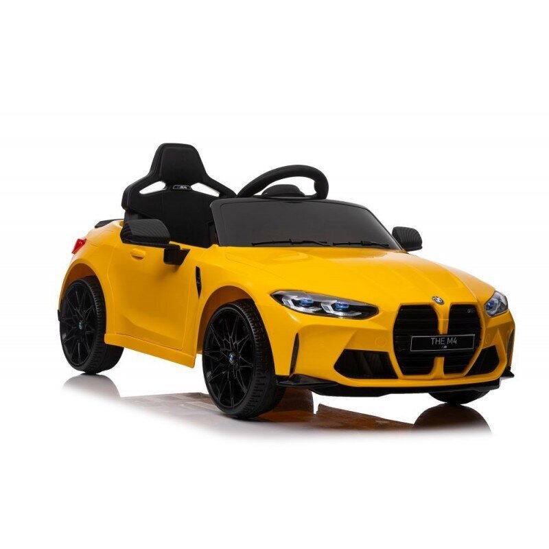 Vienvietis vaikiškas elektromobilis Lean cars BMW M4, geltonas kaina ir informacija | Elektromobiliai vaikams | pigu.lt