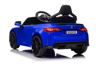 Vienvietis vaikiškas elektromobilis BMW M4 Lean Cars, Blue kaina ir informacija | Elektromobiliai vaikams | pigu.lt