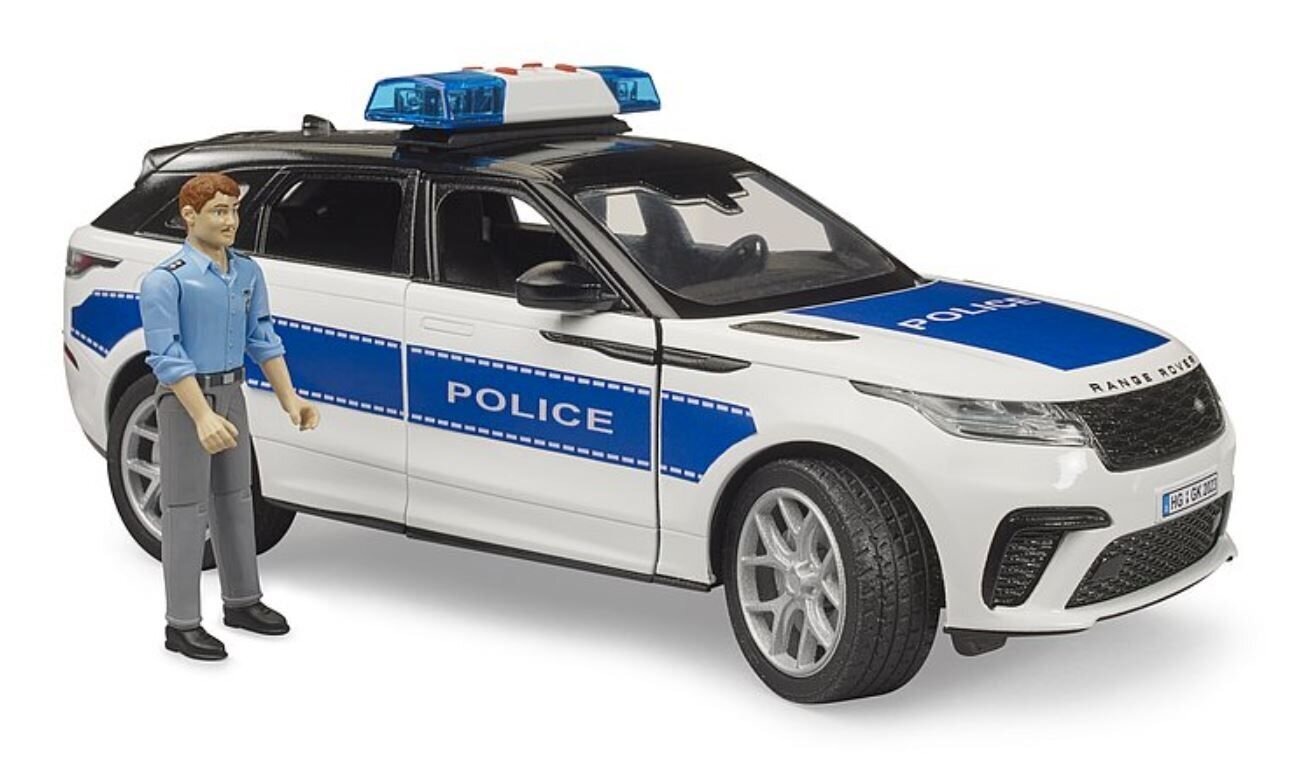 Policijos visureigis Bruder Range Rover Velar su figūrėle kaina ir informacija | Žaislai berniukams | pigu.lt