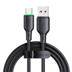 USB to USB-C Cable Mcdodo CA-4751 with LED light 1.2m (black) цена и информация | Кабели для телефонов | pigu.lt