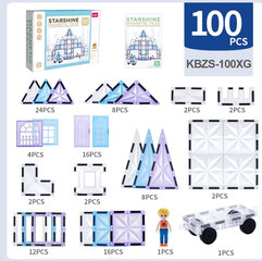 Kebo магнитный конструктор, 100 деталей цена и информация | Конструкторы и кубики | pigu.lt