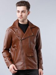 Пантонекло Кожаная мужская куртка - PAN2022084C цена и информация | Мужские куртки | pigu.lt