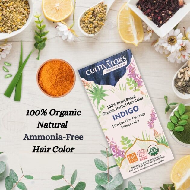 Augaliniai melsvos spalvos plaukų dažai Indigo, Cultivator's, 100 g kaina ir informacija | Plaukų dažai | pigu.lt
