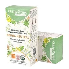 Augaliniai bespalviai plaukų dažai - kondicionierius Neutral Henna, Cultivator's, 100 g цена и информация | Краска для волос | pigu.lt