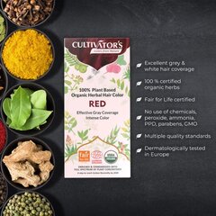 Augaliniai raudoni plaukų dažai Red, Cultivator's, 100 g цена и информация | Краска для волос | pigu.lt