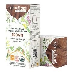 Augaliniai rudos spalvos plaukų dažai Brown, Cultivator's, 100 g kaina ir informacija | Plaukų dažai | pigu.lt