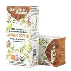 Augaliniai rausvai rudos spalvos plaukų dažai Auburn Copper, Cultivator's, 100 g цена и информация | Краска для волос | pigu.lt