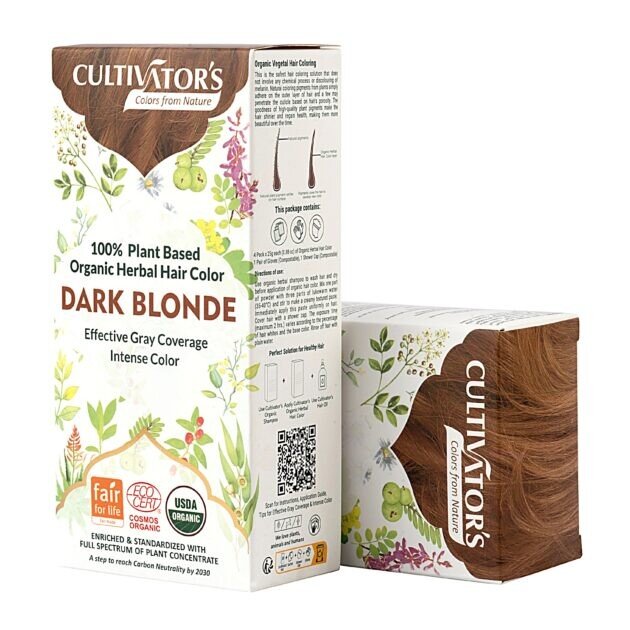 Augaliniai tamsiai šviesūs plaukų dažai Dark Blonde, Cultivator's, 100 g цена и информация | Plaukų dažai | pigu.lt