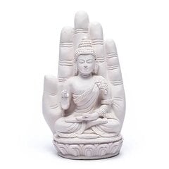 Buddha baltoje rankoje, statulėlė, 23cm цена и информация | Детали интерьера | pigu.lt